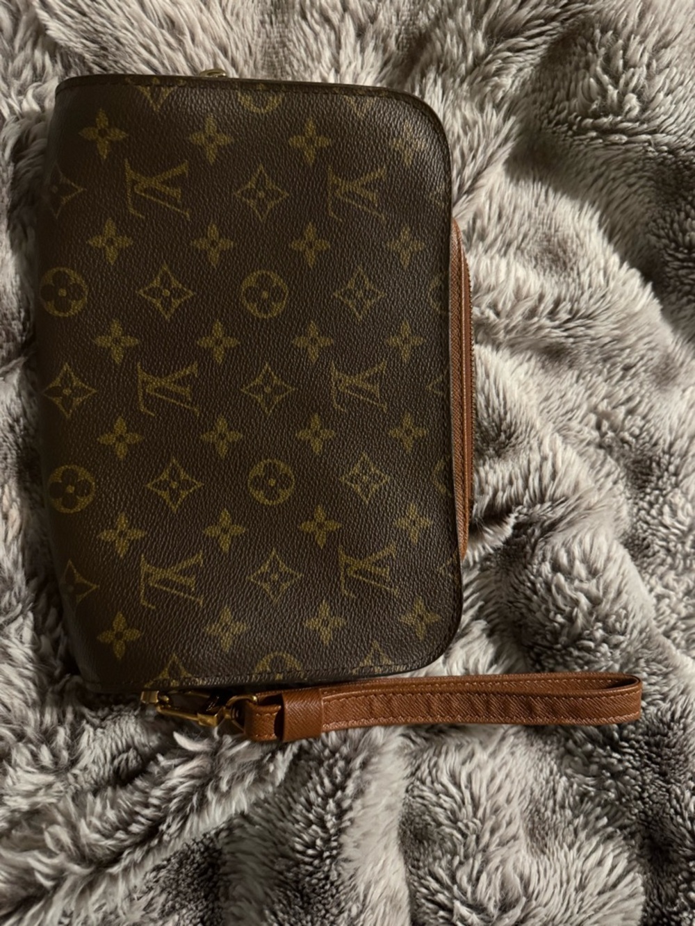 Louis Vuitton Brown Leather Strap with Gold Hardware